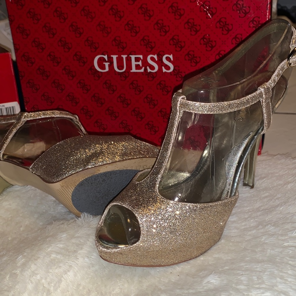Guess gold heels
